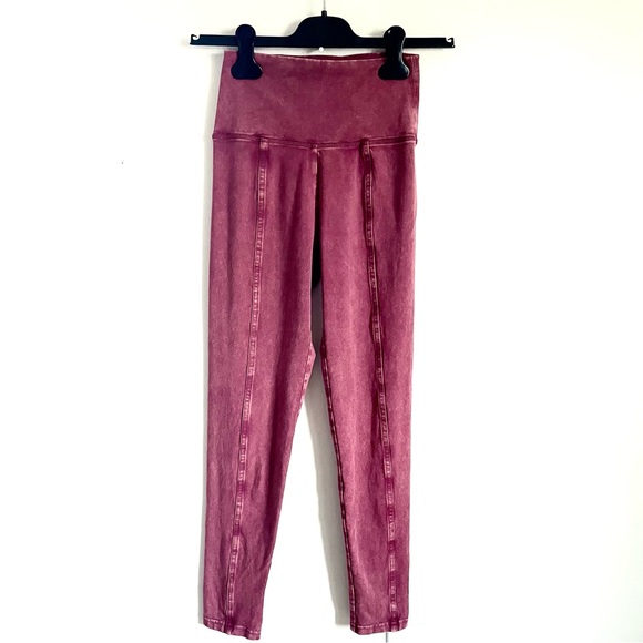 Aerie Offline OG 7/8 High Rise Pigment Dyed Leggings In Pink Size S EUC - Picture 1 of 11